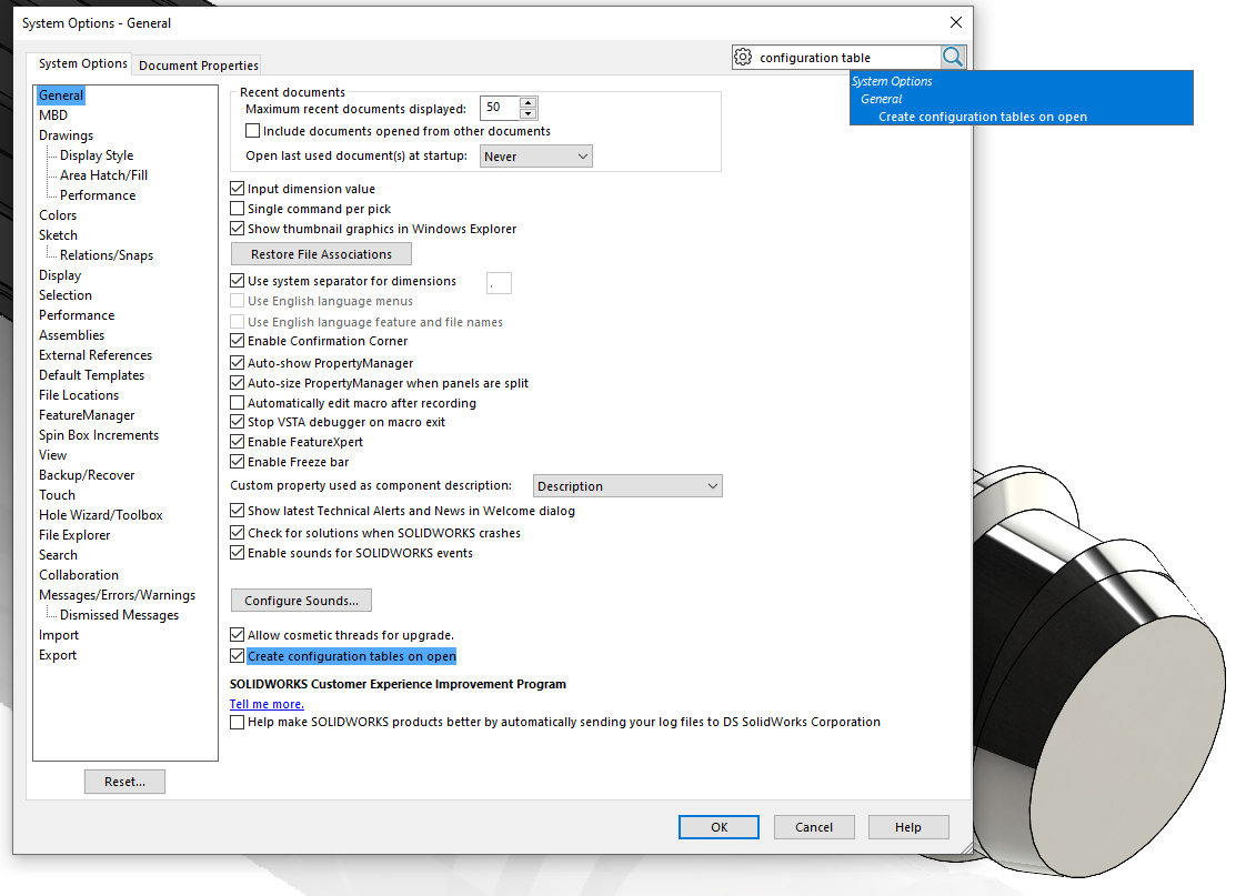 How To Use Configuration Tables In SOLIDWORKS